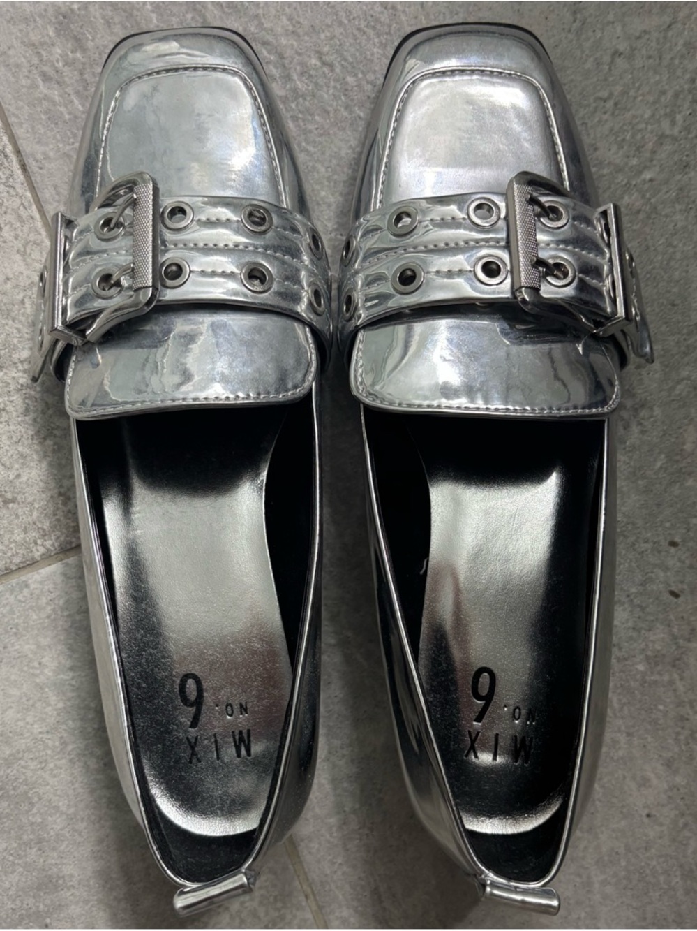 Mix No 6 - Piercie Loafer SILVER Closed Side Slip On Women's Size 8.5M